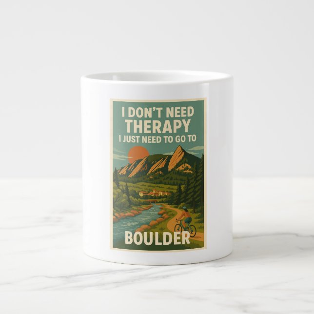 I don't need therapy, I just need to go to Boulder Large Coffee Mug (Front)