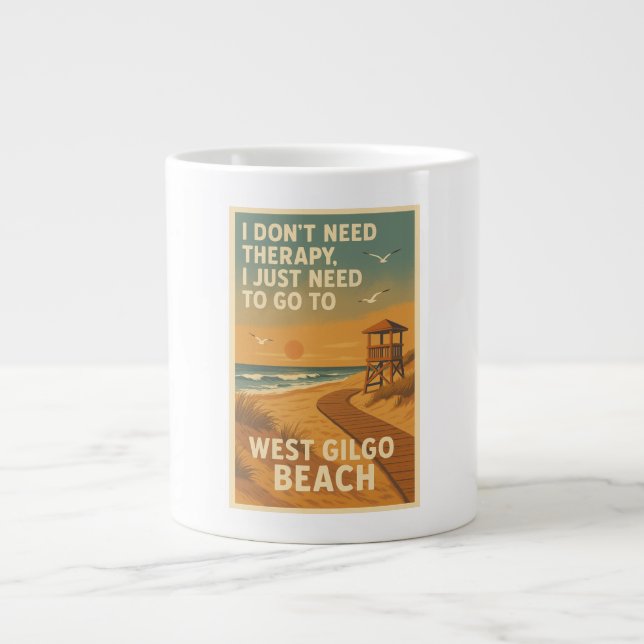 I don't need therapy, I just need West Gilgo Beach Large Coffee Mug (Front)