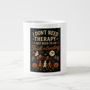 I don't need therapy, I need trick or treating Large Coffee Mug