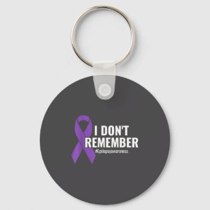 I Don't Remember Purple Ribbon Elepsy Awareness  Key Ring