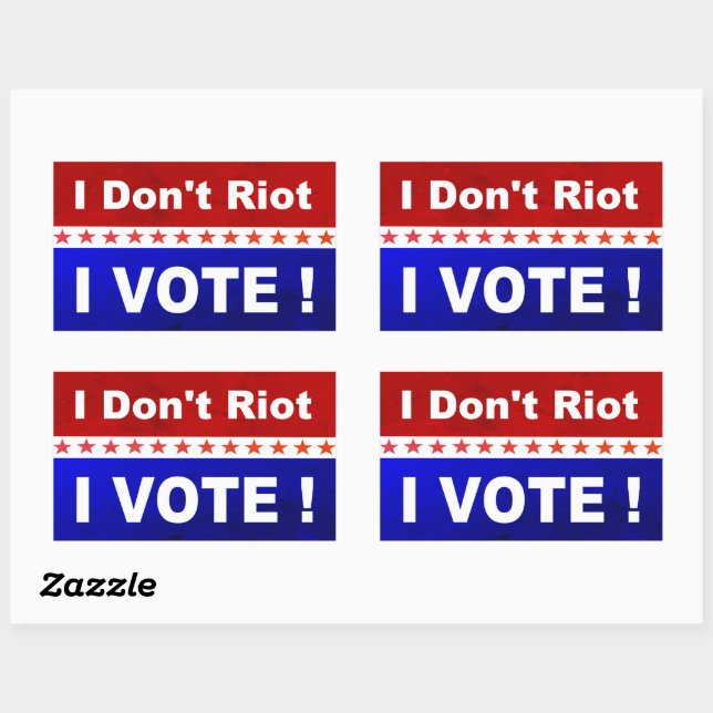I don't riot I vote popular political Rectangular Sticker (Sheet)