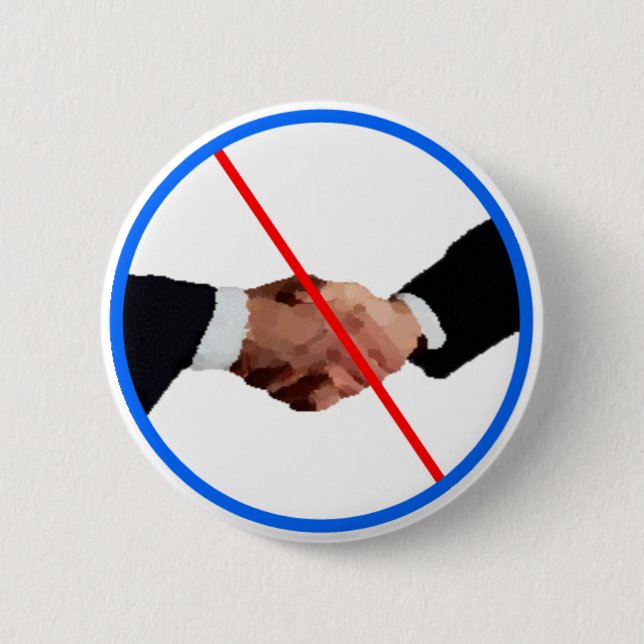 I Don't Shake Hands Button (Front)