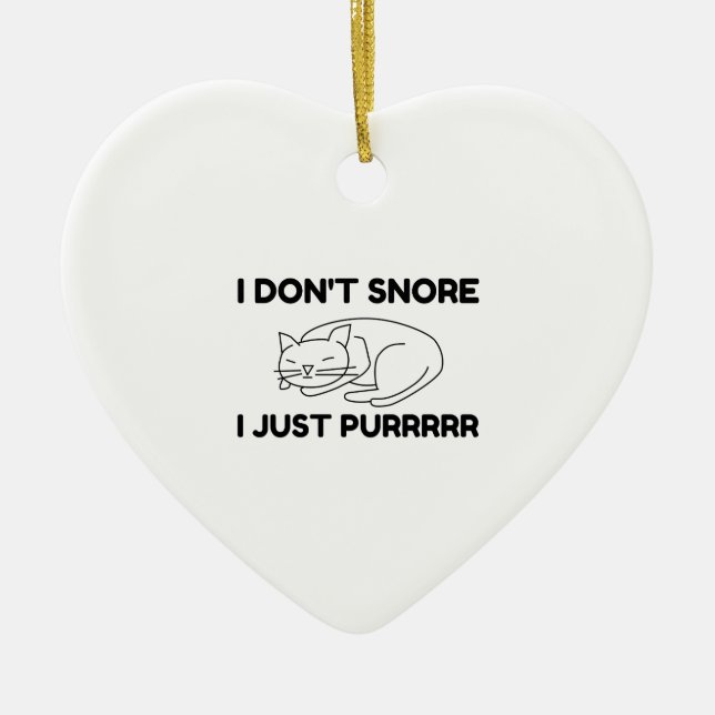 I Don't Snore Ceramic Tree Decoration (Front)