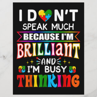 I Dont Speak Much Brilliant Autism Autistic Flyer