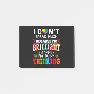 I Dont Speak Much Brilliant Autism Autistic Post-it Notes