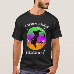 I Dont Spook I Sparkle Witch Broom Kids Halloween T-Shirt