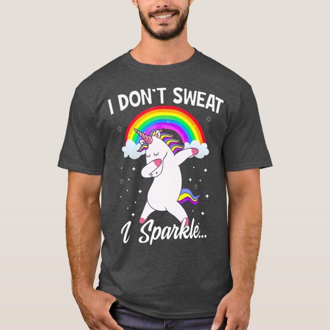 I Dont Sweat I Sparkle Unicorn Women  Christmas T-Shirt (Front)