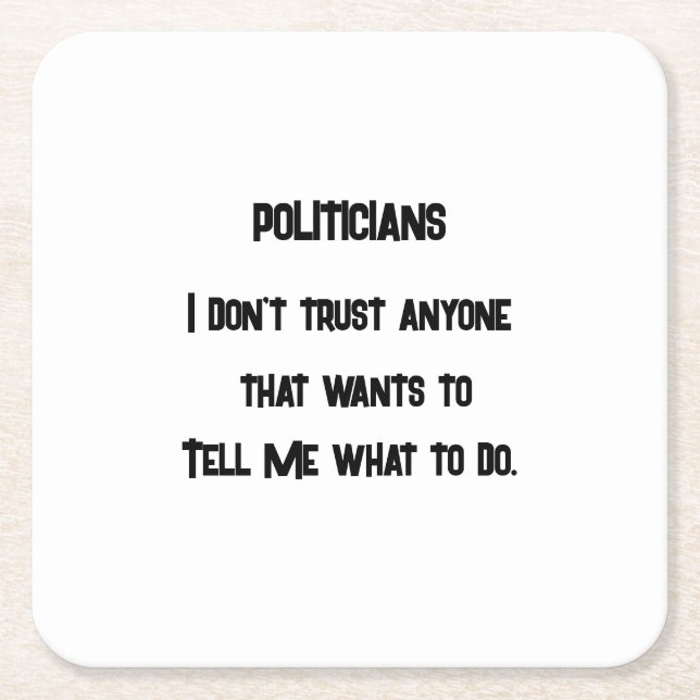 I Don't Trust Square Paper Coaster (Front)