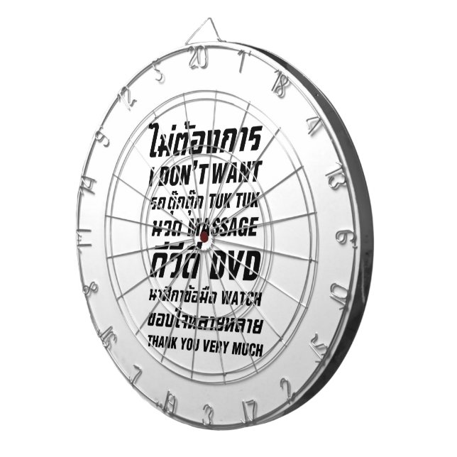 I Don't Want TUK TUK MASSAGE DVD WATCH Thank You Dartboard (Front Right)