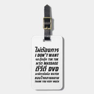I Don't Want TUK TUK MASSAGE DVD WATCH Thank You Luggage Tag