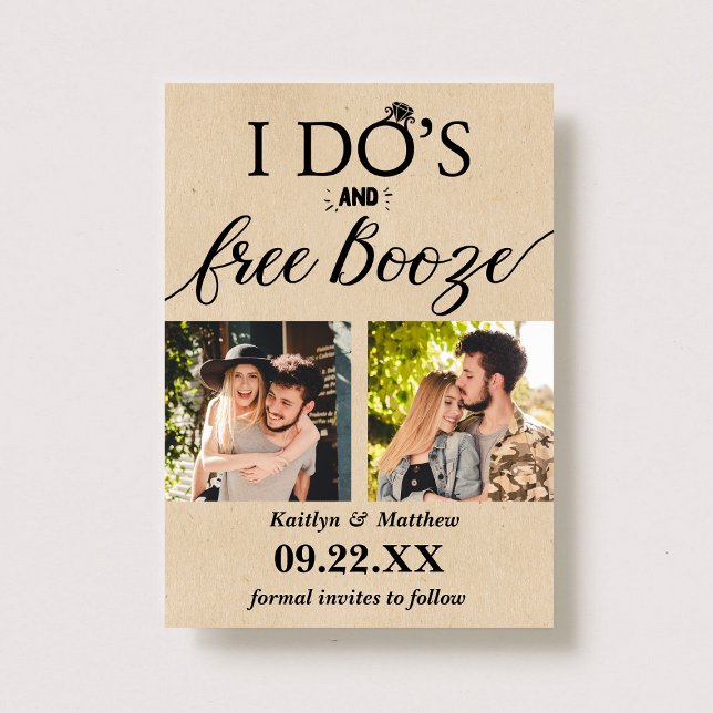 I Do's & Free Booze Modern Wedding Save The Date (Creator Uploaded)