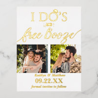 I Do's & Free Booze Modern Wedding Save The Date