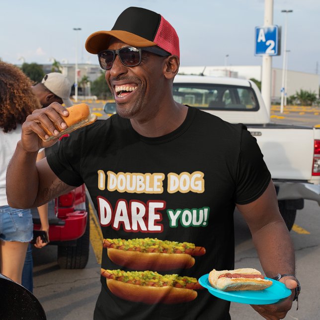 "I Double Dog Dare You!" Funny Men's Hotdog Joke  T-Shirt (Creator Uploaded)