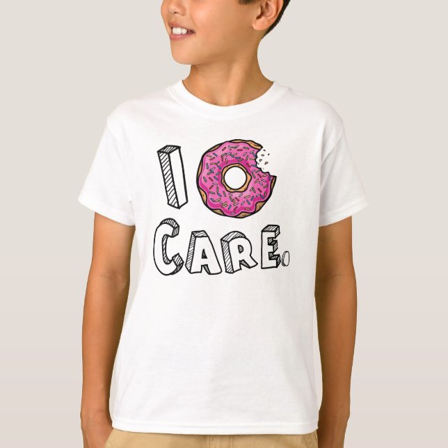 I Doughnut Care Bitten Pink Doughnut T-Shirt (Front)