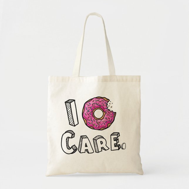 I Doughnut Care Funny Tote Bag (Front)