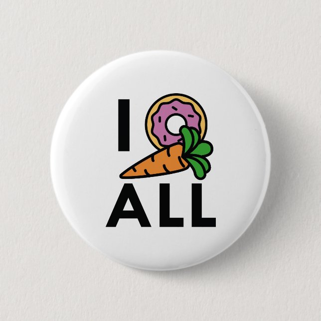 I Doughnut Carrot All 6 Cm Round Badge (Front)