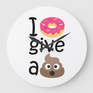 I doughnut give a poop emoji large clock