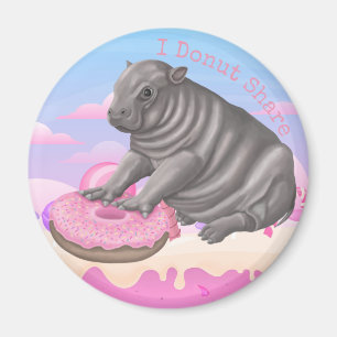 I Doughnut Share Hippo Magnet