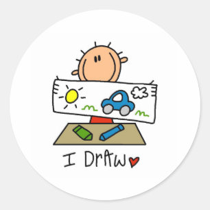 I Draw Classic Round Sticker