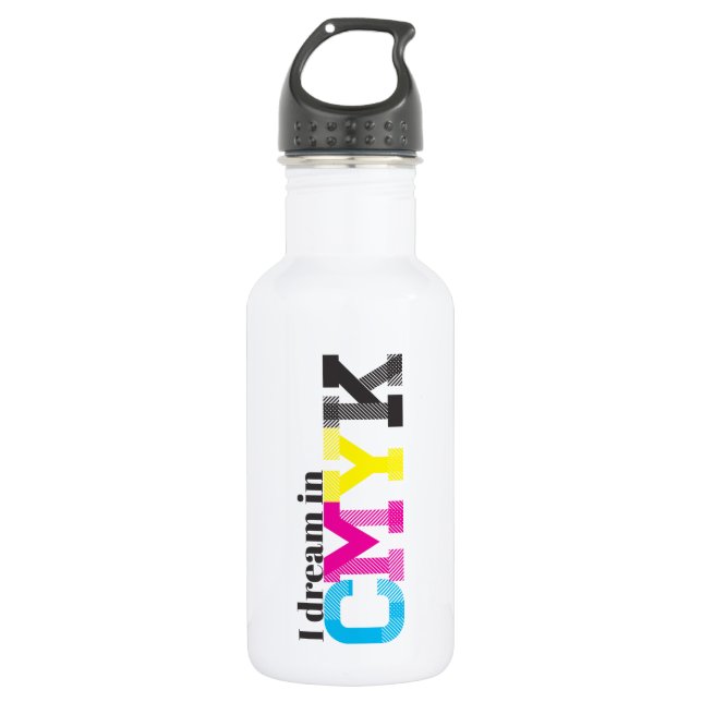 I Dream in CMYK 532 Ml Water Bottle (Front)