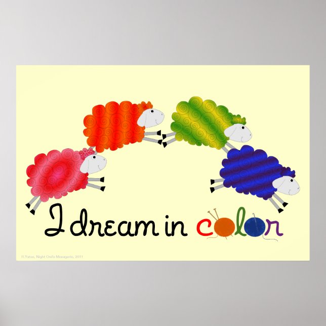 I Dream In Colour Sheep Poster (Front)