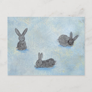 I Dream of Rabbits fun unique modern art painting Postcard