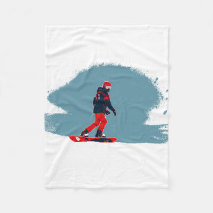 I Dream of Snowboarding - Snowboarder Fleece Blanket