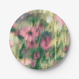 I Dreamed of Pink Coneflowers Paper Plate