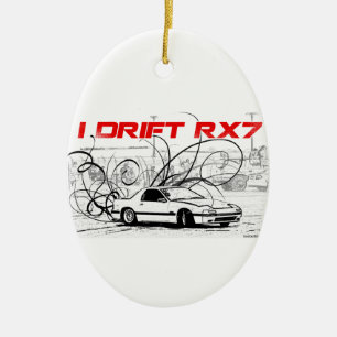 I Drift RX7 Ceramic Tree Decoration