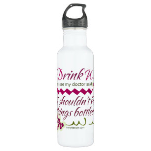 I Drink Wine Funny Quote 710 Ml Water Bottle