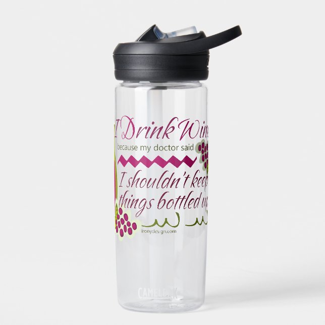 I Drink Wine Funny Quote CamelBak Water Bottle (Left)