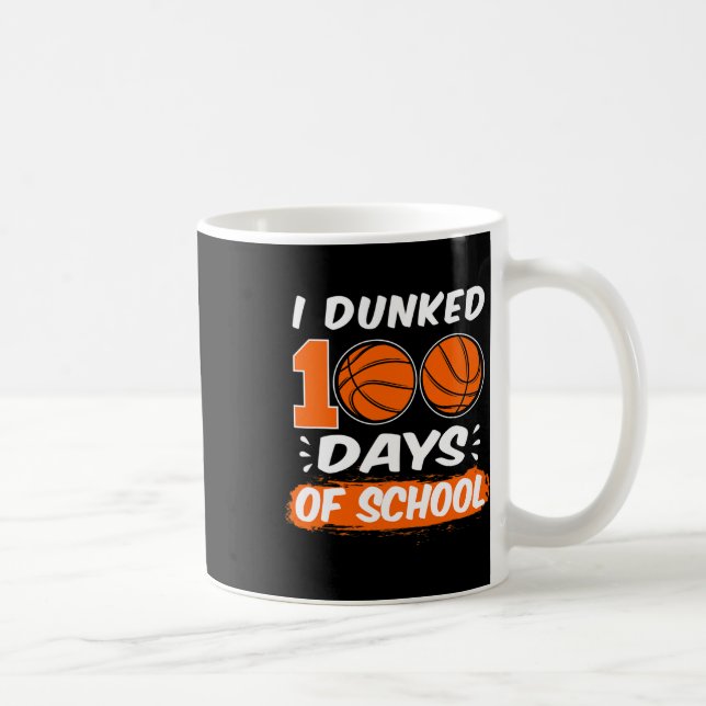 I Dunked 100 Days Of School Basketball  Coffee Mug (Right)