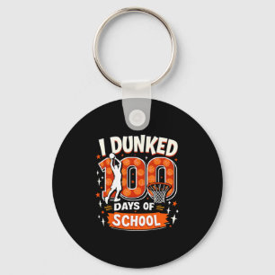 I Dunked 100 Days Of School Boys Sketll 100th Day  Key Ring