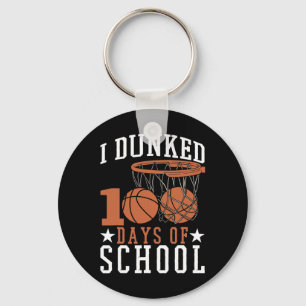 I Dunked 100 Days Of School Kindergarden Sketll Key Ring