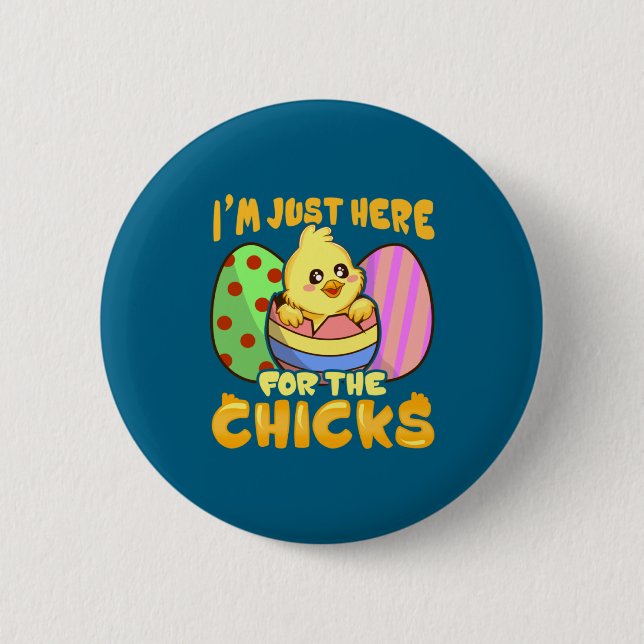 I Easter Day Egg M Here 6 Cm Round Badge (Front)