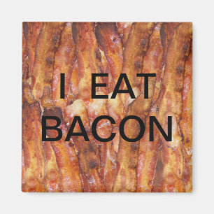 I Eat Bacon Text with Background Magnet