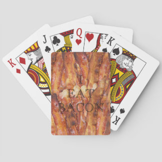 I Eat Bacon Text with Background Playing Cards