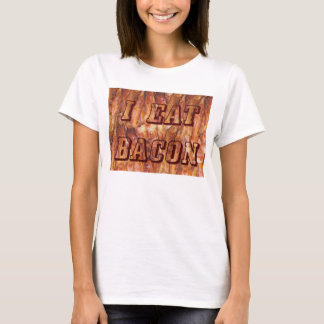 I Eat Bacon Text with Background T-Shirt