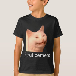 I Eat Cement Cursed Cat Funny Oddly Specific Meme  T-Shirt