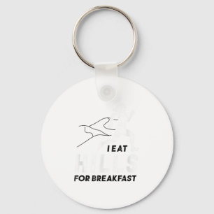 I Eat Hills For Breakfast Motivational Running Quo Key Ring