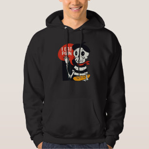 I Eat Pain French Skeleton Bread Language Pun Mem Hoodie