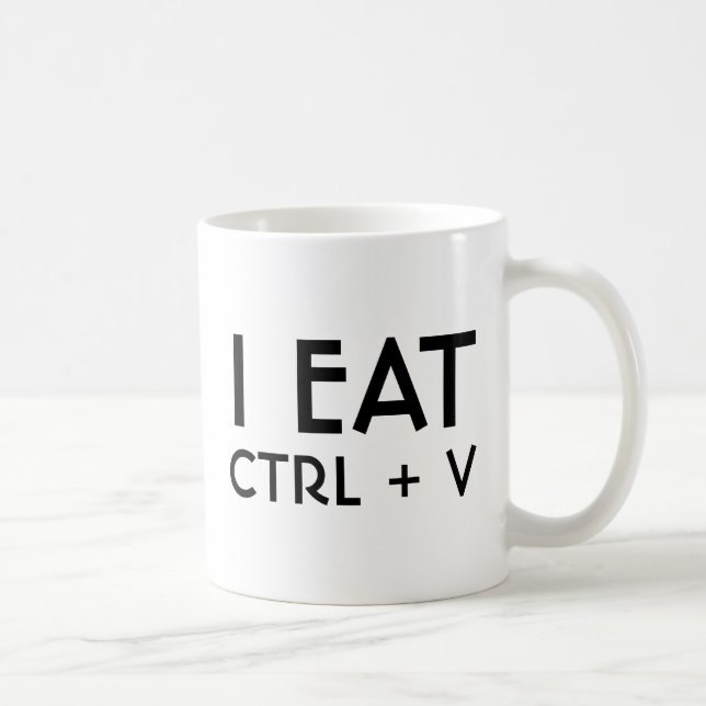 I Eat Paste Keyboard Shortcut Pun Coffee Mug (Right)