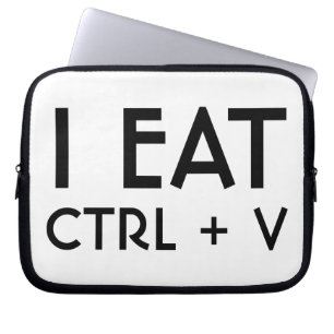 I Eat Paste Keyboard Shortcut Pun Laptop Sleeve