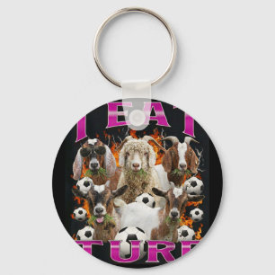 I Eat Turf Funny Goat Bootleg Graphic Style Retro Key Ring
