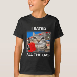 I Eated All The Gas Funny Silly Staring Cat Meme G T-Shirt