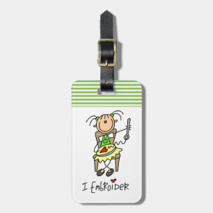 I Embroider Stick Figure Luggage Tag