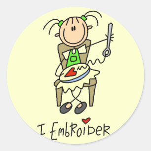 I Embroider Tshirts and Gifts Classic Round Sticker