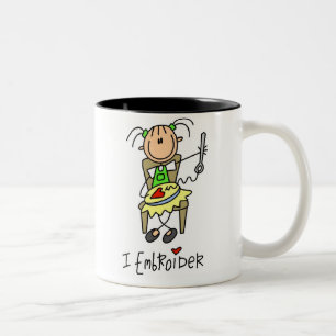 I Embroider Two-Tone Coffee Mug