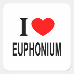 I ❤️ EUPHONIUM I LOVE EUPHONIUM I HEART EUPHONIUM SQUARE STICKER