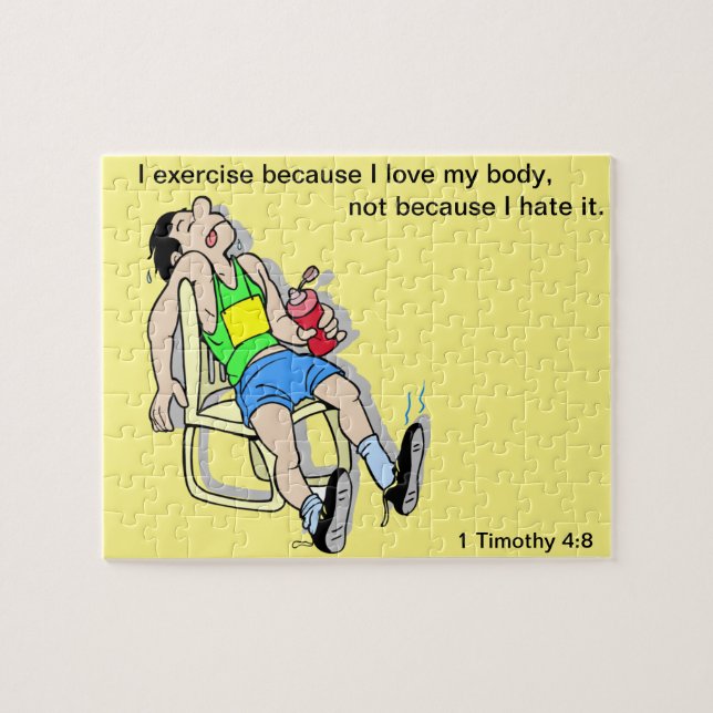 I exercise because I love my body customisable Jigsaw Puzzle (Horizontal)